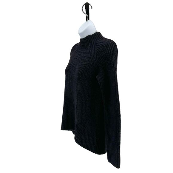 Madewell Pullover Sweater WMNS XS Black Mock Neck Ribbed Knit Long Sleeve Winter - Picture 3 of 6